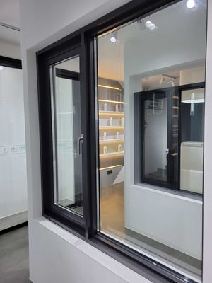 Modern Black Aluminium Casement Windows Single / Double / Triple Glass Type